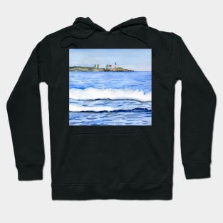 Nubble Lighthouse seen from York Beach Hoodie